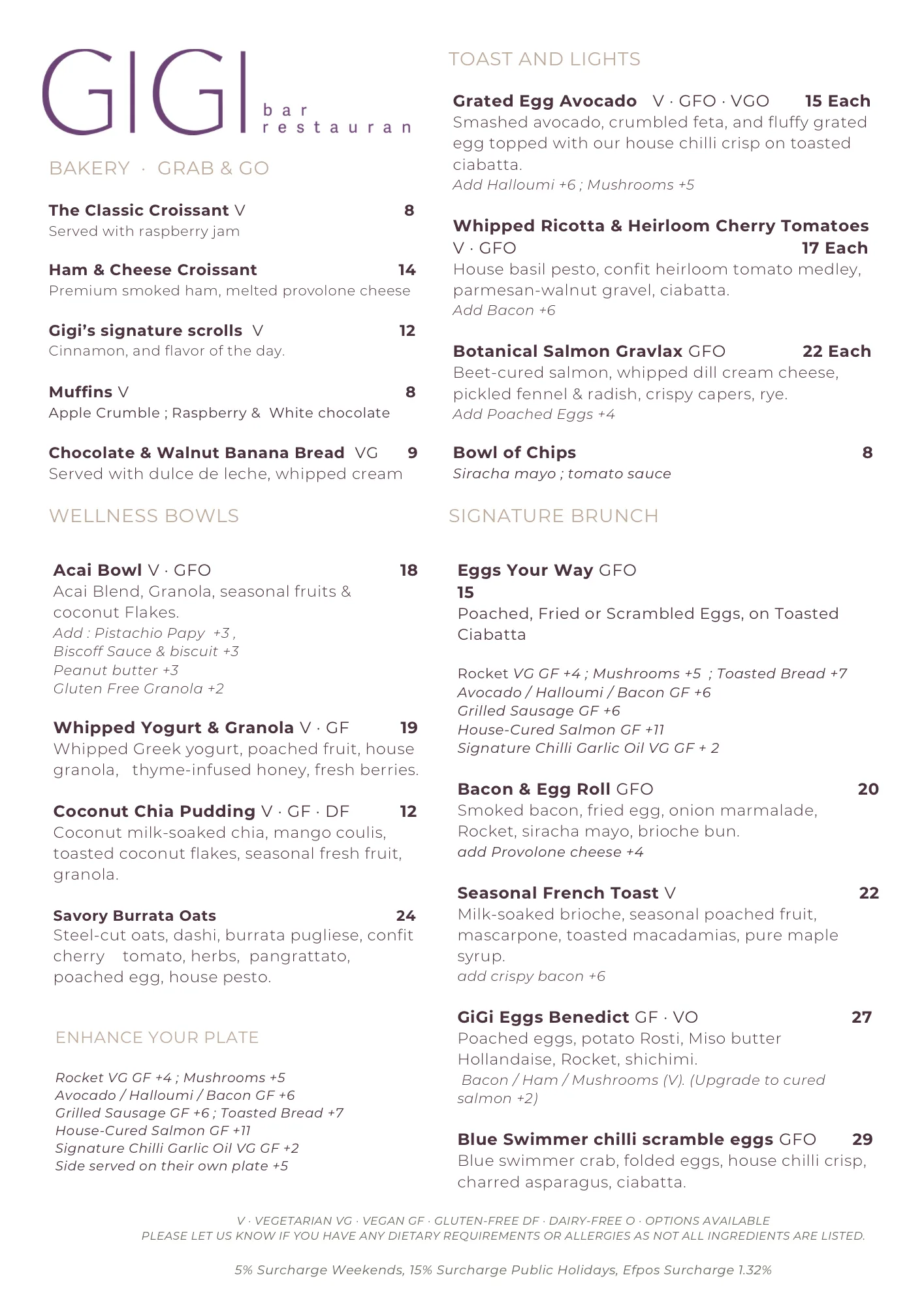 FRONT BREAKFAST MENU