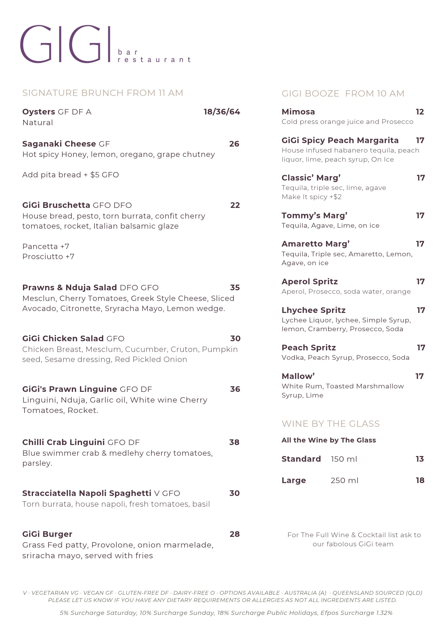 BRUNCH MENU FROM 11